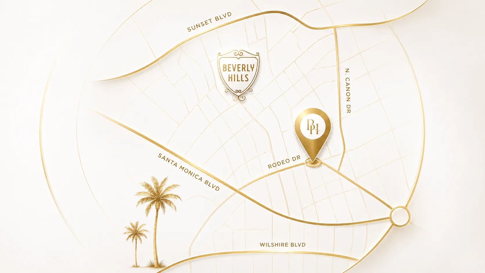 Green Spa & Beauty Center Beverly Hills location map outline